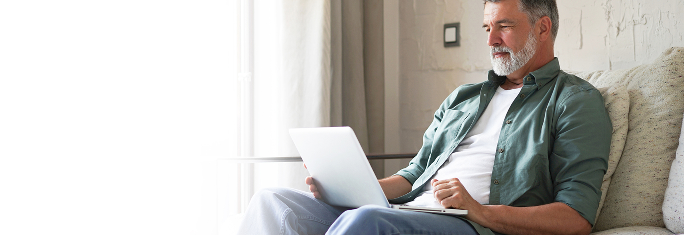 Man viewing laptop